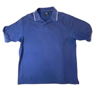 Haggar Golf‎ Polo Shirt Cool 18 Moisture Wicking Athletic Blue Men's Size XL